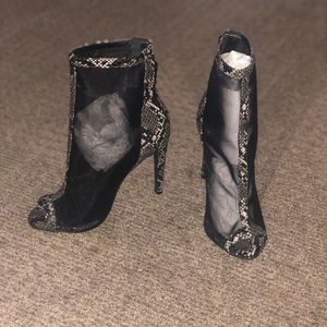 Black Mesh & Snake print Booties
